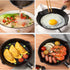 Mini Egg Frying Pan Cast Iron Omelette Skillet with Wooden Handle, Pre-Seasoned for Indoor Outdoor Cooking (13x5cm).