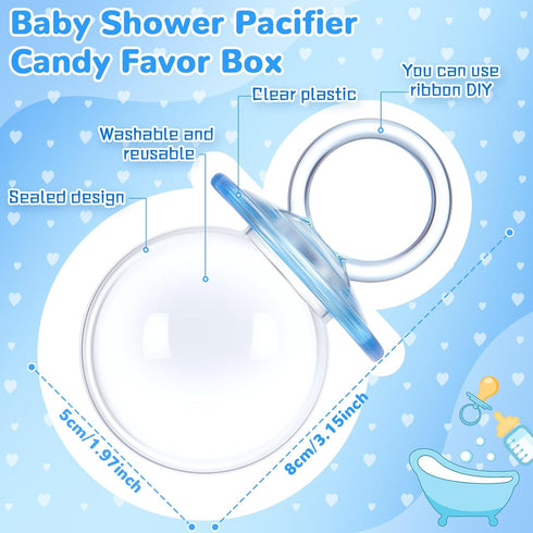 24 3.15 Inch Nuenen Pcs Mini Baby Shower Bottle Fillable Blue Plastic Candy Bottles Bulk Candy Container for Baby