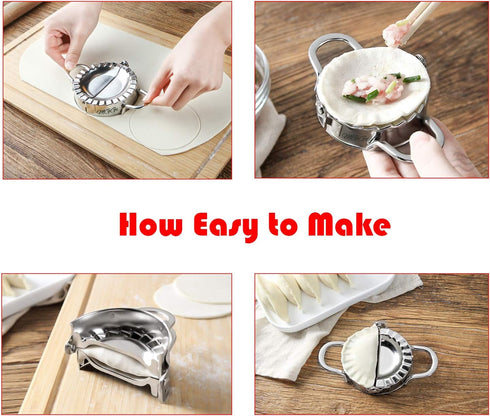 Stainless Steel Dumpling Maker, Pie Gyoza Empanada Press Mold, Ravioli Dumpling Mould Pastry Tools, 1 Set
