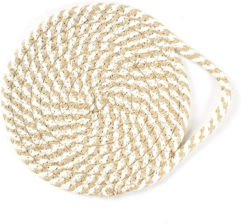 Cotton Thread Pot Trivet, Braided Cup Coaster for Kitchen, Multi-use for Hot Pan, Dish and Bowl, Set of 3, 7 Inches