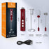 MF02 Rechargeable Milk Frother Handheld Foam Maker with Stainless Whisk for Cappuccino, Viva Red