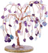 SUNYIK Handmade Crystal Money Tree Set - Amethyst/Rose Quartz/Aquamarine on Natural Agate Slice Base for Wealth and Luck