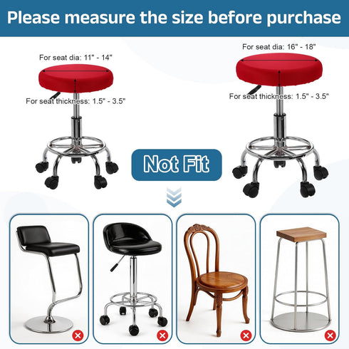 2 Pack 11-14 Inch uxcell Stool Covers Round, Bar Stool Covers Washable Dustproof Slipcover Seat Cushion with Elastic