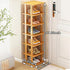 Closet Bamboo Shoe Rack - Vertical Shoe Rack for Small Spaces, Tall Narrow Shoe Rack Organizer for Entryway Corner