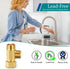 Water Line Adapter Splitter Tee Valve, Fridge Ice Maker Connector with 3/8 T Compression Fittings (2PCS)