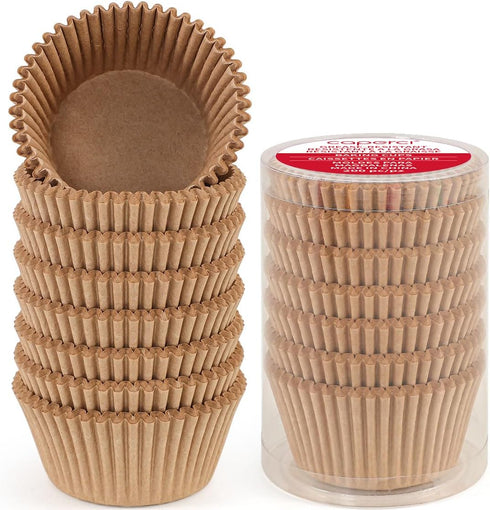 Caperci 200 Counts Natural Cupcake Liners for Baking, Greaseproof Muffin Baking Cups