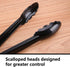 24 Pieces Black Plastic Salad Tongs, 9 Inch Heavy Duty Scalloped Kitchen Serving Utensils Set for BBQ and Buffets