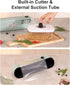 CROWNFUL Vacuum Sealer Machine - Automatic One Touch Food Sealer with Built-in Cutter, 1 Bag Rolls & 5 Bags