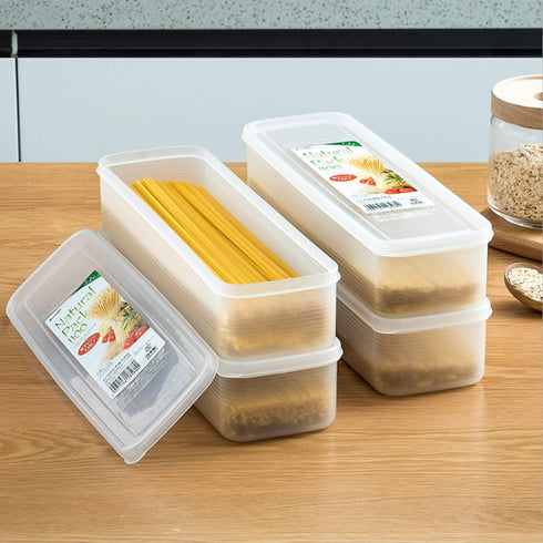 2Pcs Pasta Storage Container, Kitchen Spaghetti Food Storage Box with Lid for Noodles, Pasta, Eggs, Fruits Snacks