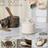 SIMPLURA STUDIO (3.5oz) Countertop Beige Marble Salt Cellar with Lid - Scratch-resistant & Easy-to-Clean Salt