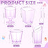 Funnymoom 300 Pack 5oz 3oz Clear Purple Mini Dessert Cups with Spoons Plastic Square Slanted Parfait Appetizer Shooter