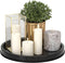 HGF Decorative Tray for Coffee Table, 12 Inch Metal Iron Round Serving Tray for Kitchen Counter
