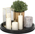 HGF Decorative Tray for Coffee Table, 12 Inch Metal Iron Round Serving Tray for Kitchen Counter