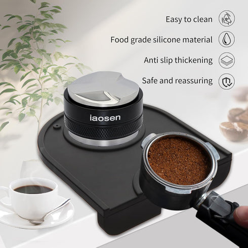 Knock Box Large Capacity Design, Espresso Knock Box Tamping Mat, Set of 2 with Removable Knock Bar