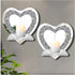 Set 2 ZOLAPI of Crystal Crush Diamond Candle Sconces, Gorgeous Silver Mirrored Wall Sconce, Candle Holder Glass Wall