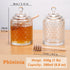 Honey Jar with Dipper and Lid, Thick Glass Honey Pot with Lid and Wooden Dipper, Wide Mouth Food Containers, Honey