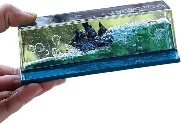 ZEshops Ghost Ship Black Pearl Ship in A Bottle Fluid Liquid Drift Bottle