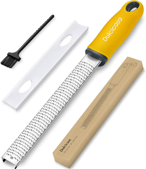 Professional Stainless Steel Lemon Zester & Grater, Premium Kitchen Tool for Cheese, Garlic, Vegetables & Fruits
