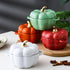 Dutch Oven Pot with Lid, Pumpkin Pottery Dessert Saucepan, Mini Baking Dish, Pumpkin-Shaped Casserole