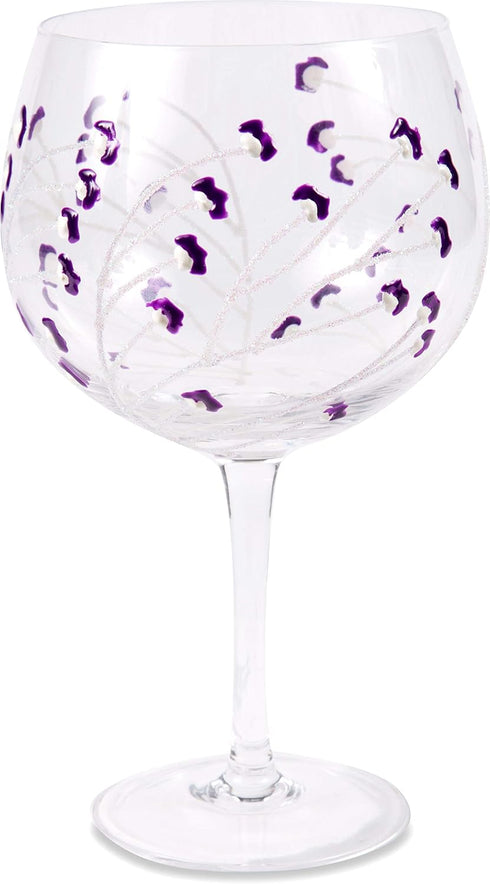 Pavilion Gift Company Pavilion-Purple Sprout-24 Oz Wine Removable Happy 60th Birthday Hand Decorated Glass