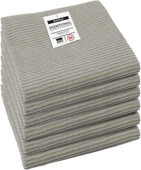Now Designs Ripple Kitchen Towel, Set of 6, London Grey