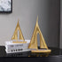 Dawbun 2 Pack Sailboat Gold Decor Boat Sculpture for Home Decor Modern Boat Statue Decorative Nautical Decoration