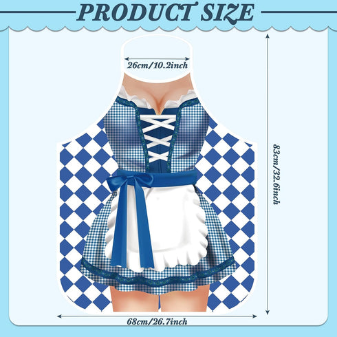 Hillban 2 Pcs Oktoberfest Mardi Gras Apron Couples Cooking Aprons, German Party Costume for BBQ