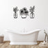 3 Pieces Metal Flower Wall Decor, Minimalist Black Tulip Wire Iron Art for Kitchen Bathroom Living Room