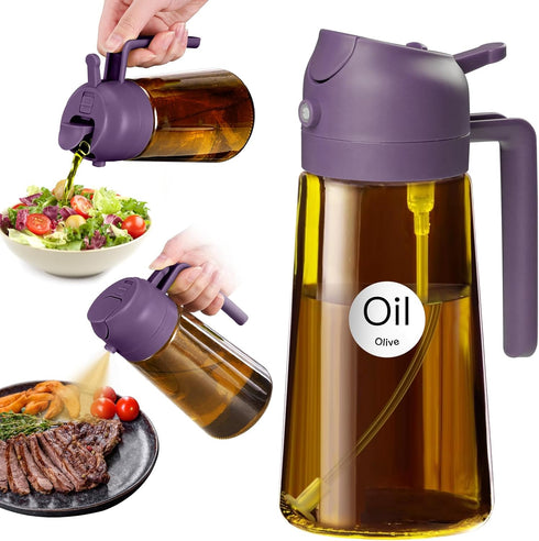YARRAMATE 16oz/470ml Dark Brown Oil Sprayer for Cooking with Stickers, Food-grade Premium