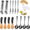 Cheese Butter Spreader Knives Set - Stainless Steel Spreader Knives with Wooden Handles, Charcuterie Accessories