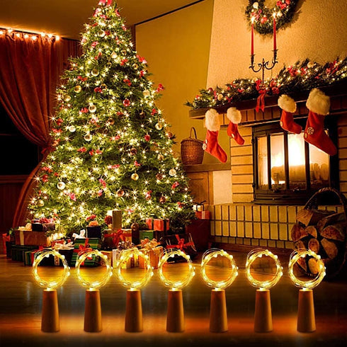 FENSTY 30 Pack 6.6ft 20 White,90 Wine Bottle Lights with Cork - Cork Bottle Lights Battery Operated Silver Wire
