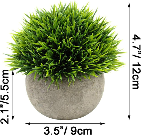 Ogrmar 4PCS Mini Plastic Artificial Plants in Pot - Small Faux Greenery for Bathroom & House Decorations