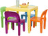 4 Set, ZENY Kids Plastic Table and Chairs Multicolor Play Room Furniture for Reading, Train, Art, Crafts