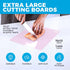Extra Thick Flexible Plastic Cutting Board Mats, Set of 6, Dishwasher Safe, EZ-Grip Waffle Back, Food Icons