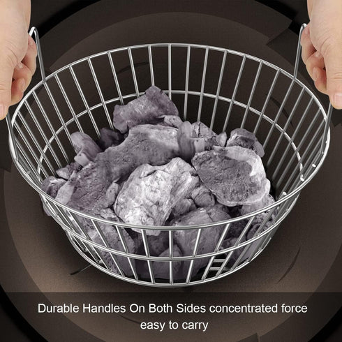 14 inch Stainless Charcoal Basket for Large Big Green Egg Grill, Charcoal Grill Ash Basket fits Kamado Joe Classic, BGE
