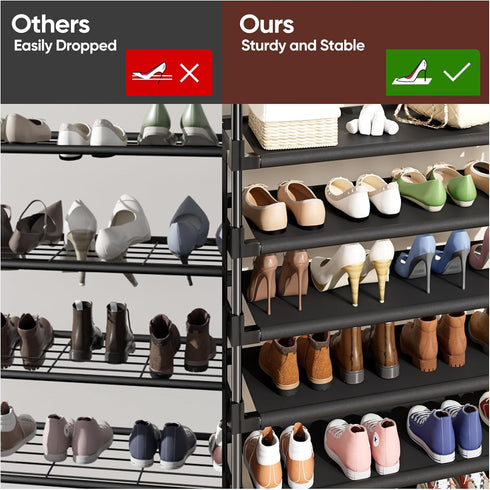 6 25-30 Closet,Entryway,Hallway,Dorm (6 Mavivegue Tier Shoe Rack for Pairs of Shoes,Metal Shoe Rack with Hook and Side
