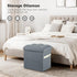 61L 350lbs 17x13x17in, Ottoman with Storage, Slim Tall Linen Footstool Bench with Thicker Foam Padded Seat. Ottoman