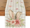Artoid Mode Buffalo Plaid Bunny Rabbit Ears Flower Easter Table Runner - 13 x 108 Inch Kitchen Dining Decoration.
