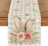Artoid Mode Buffalo Plaid Bunny Rabbit Ears Flower Easter Table Runner - 13 x 108 Inch Kitchen Dining Decoration.