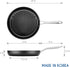 TECHEF Onyx Collection 12-inch Grill Pan - New Teflon Platinum Non-Stick Coating, Made in Korea