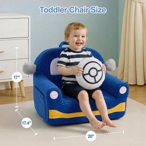 OUOZZZ 13 Toddler Chair Years Old, Kids Chair Comfy Car Sofa with Cushion Handle & Book Pocket, Soft Sherpa Foam Seat
