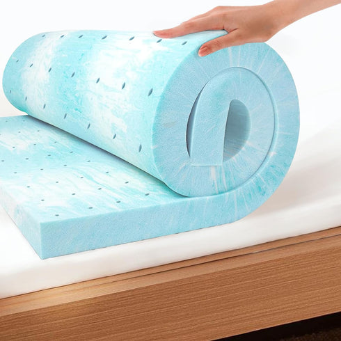 EGO Topper 2 Inch Twin Memory Foam Mattress Topper - Cooling Gel Foam for Pressure Relief, Ventilated Design Bed Topper