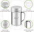 Large Stainless Steel Salt and Pepper Shakers Set, 14 OZ Spice Shaker with Lid and Handle, 127 Holes, 2 Pieces