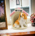 20783 Fine Porcelain Cocker Spaniel Puppy Dog with Doghouse Salt and Pepper Shakers Set, 3-1/2" H