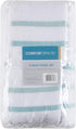 Comfort Spaces 8 Piece Cotton Bath Towel Set, Striped Ultra Soft, Quick Dry, Multi-Sizes, Zero Twist Aqua