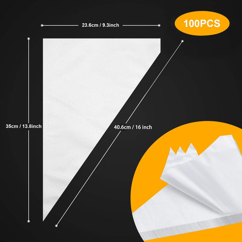 Tamodan Piping Bags 100PCS, 16 Inches Tipless Disposable Pastry Bags for Cake Decoration