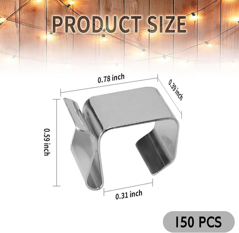 EATAKWARD 150 0.8'' 0.6'' PCS Christmas Lights Gutter Hooks, x Galvanized Holiday Lighter Roof Hooks, Light Clips Xmas