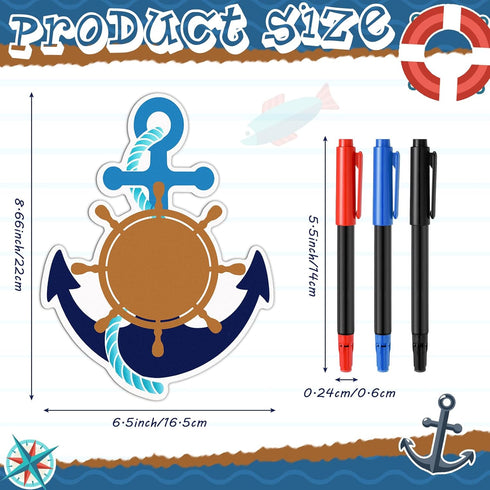 Treela 11 Pcs Cruise Ship Door Decorations Set, Nautical Anchor Car Magnets with Paint Pens for Carnival Cruise Decor