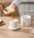 Butter Crock with Lid,Ceramic Butter Crock for Spreadable Soft Butter,Vintage Chain-Rim Design,Home and Kitchen