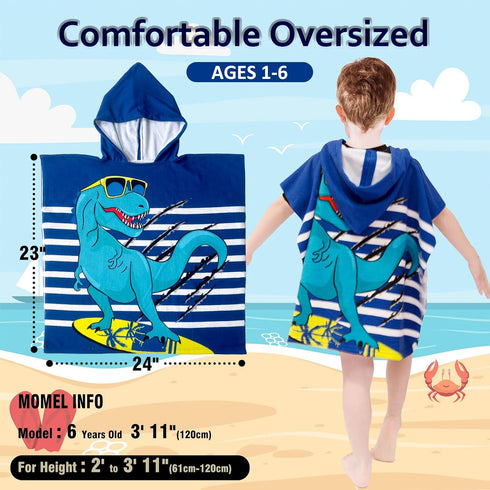1 6 24x23 growell Hooded Kids Beach Towels - Toddler Bath Towel Girls Boys Swim Cover-ups for Ages to Kids Pool Towels
